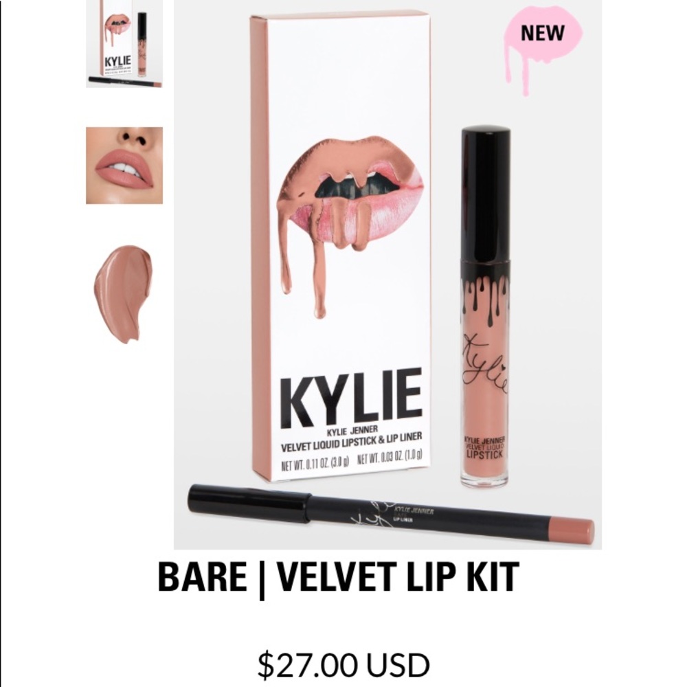 NEW KYLIE JENNER VELVET LIPKIT IN BARE
